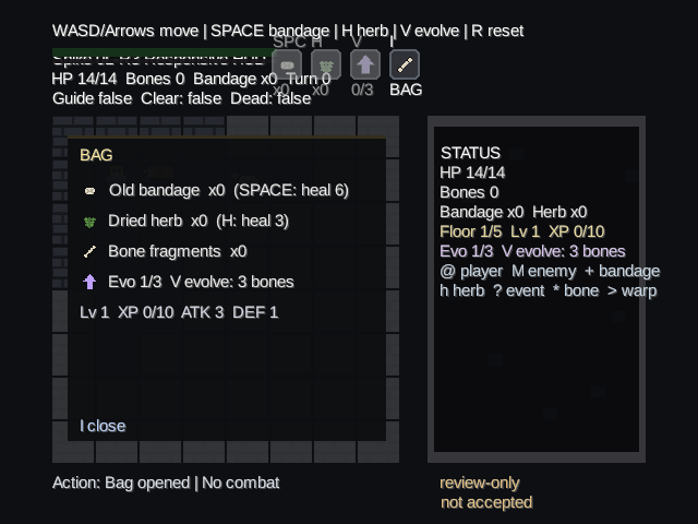Prototype bag review capture